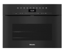 H 7440-60 BPX SW (11936470), MIELE Kompakt-Backofen, Pyrolyse, Grifflos, Obsidianschwarz, A++