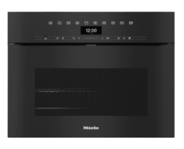 H 7440-60 BPX SW (11936470), MIELE Kompakt-Backofen, Pyrolyse, Grifflos, Obsidianschwarz, A++