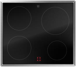 V-ZUG Kochfeld CookTop V400 E604 (3116500000), Breite: 60 cm, BlackDesign, Chromstahl-Rahmen, Externe Bedienung, 