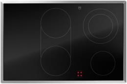 V-ZUG Kochfeld CookTop V600 E804 (3116100000), Breite: 80 cm, BlackDesign, Chromstahl-Rahmen, Externe Bedienung, 