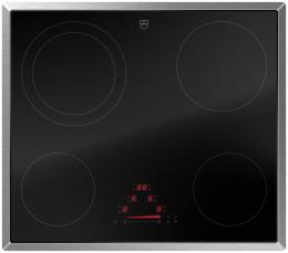 V-ZUG Kochfeld CookTop V4000 A604 (3117200000), Breite: 60 cm, BlackDesign, Chromstahl-Rahmen, Slider-Bedienung, 