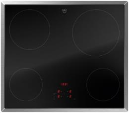V-ZUG Kochfeld CookTop V2000 A604 (3117300000), Breite: 60 cm, BlackDesign, Chromstahl-Rahmen, 