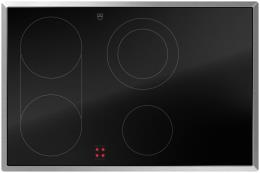 V-ZUG Kochfeld CookTop V600 E804 (3116200000), Breite: 80 cm, BlackDesign, Chromstahl-Rahmen, Externe Bedienung, 