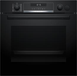 HRG578CB7, Bosch Serie 6, Einbau-Backofen mit Dampfunterstützung, 60 x 60 cm, mit Pyrolyse, Schwarz, A+